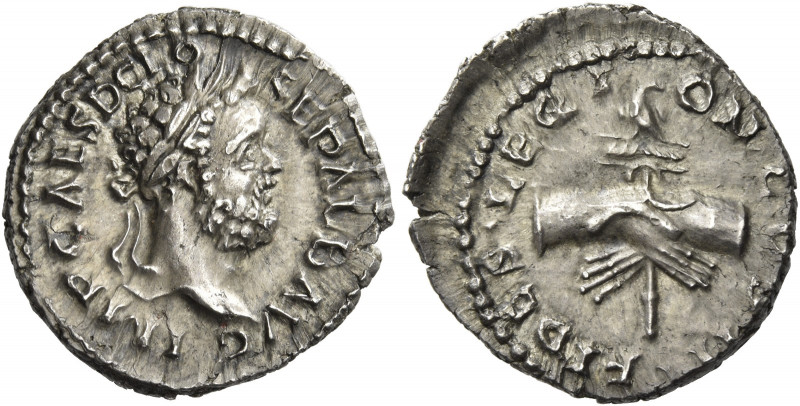 Clodius Albinus augustus, 195 – 197 
Denarius, Lugdunum 195-197, AR 3.09 g. IMP...