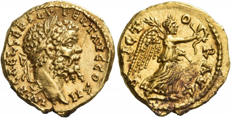 Septimius Severus, 193 – 211
Aureus, Emesa (?) circa 194-195, AV 7.28 g. IMP CA...