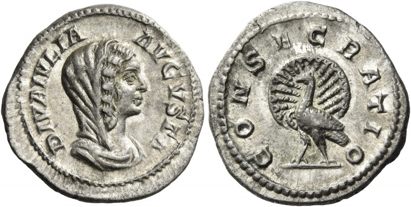 Julia Domna, wife of Septimius Severus 
Diva Julia Domna. Denarius 218-222, AR ...