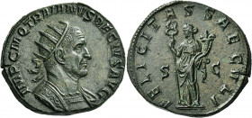 Trajan Decius augustus, 249 – 251 
Double sestertius 249-251, Æ 42.38 g. IMP C M Q TRAIANVS DECIVS AVG Radiate, draped and cuirassed bust r.. Rev. FE...