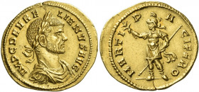 Aurelian, 270-275 
Aureus, Mediolanum circa 270-275, AV 4.00 g. IMP C D AVRE – LIANVS AVG Laureate, draped and cuirassed bust r. Rev. MARTI – P – A –...