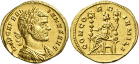 Aurelian, 270-275 
Aureus, Siscia 270-275, AV 5.32 g. IMP C AVREL – IANVS AVG Laureate, draped and cuirassed bust r. Rev. CONCO – RD – IA MILI Concor...