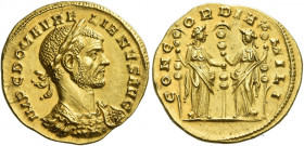 Aurelian, 270-275 
Aureus, Siscia 271, AV 4.44 g. IMP C D OM AVRE – LIANVS AVG Laureate and cuirassed bust r., with aegis on l. shoulder. Rev. CONCOR...