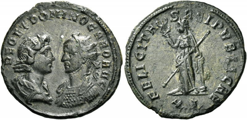 Carus, 282 – 283 
Double antoninianus, Siscia November 282, billon 3.92 g. DEO ...
