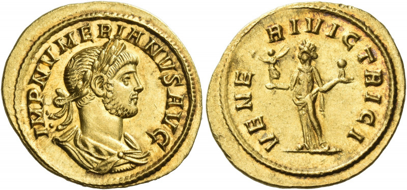 Numerian, 283 – 284
Aureus 284, AV 5.16 g. IMP NVMERIANVS AVG Laureate, draped ...