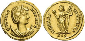 Galeria Valeria, wife of Galerius Maximianus 
Aureus, Siscia 308–309, AV 5.38 g. GAL VALE – RIA AVG Diademed and draped bust r. on crescent. Rev. VEN...
