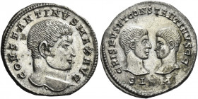 Constantine I, 307 – 337 
Medallion, Sirmium 320-324, AR 4.88 g. CONSTANTINVS MAX AVG Head of Constantine r. Rev. CRISPVS ET CONSTANTINVS C C Busts o...