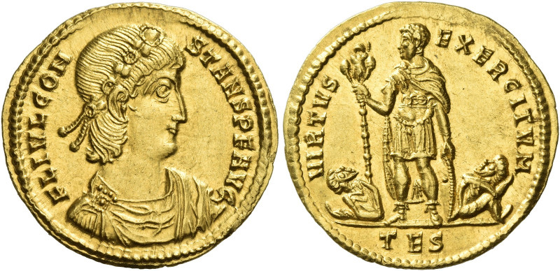 Constans augustus, 337 – 350 
Solidus, Thessalonica 337-340, AV 4.50 g. FL IVL ...
