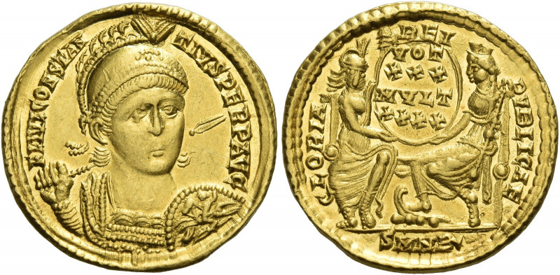 Constantius II augustus, 337 – 361 
Solidus, Nicomedia 351–355, AV 4.36 g. FL I...