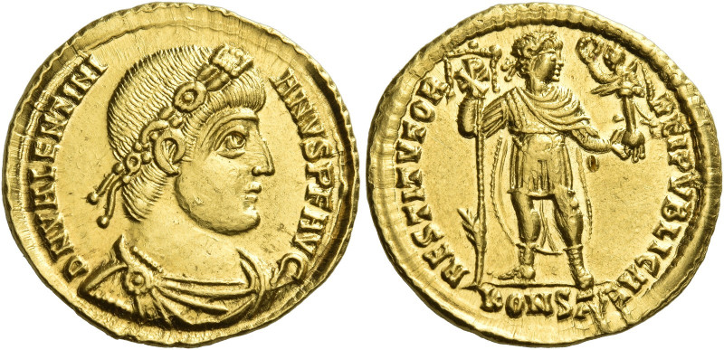 Valentinian I, 364 – 375 
Solidus, Arelate circa 364-367, AV 4.43 g. D N VALENT...