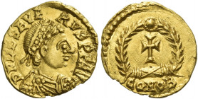 Libius Severus, 461 – 465 
Tremissis 462, AV 1.45 g. D N LIB SEVE – RVS P F AVG Pearl-diademed, draped and cuirassed bust r. Rev. Cross within wreath...