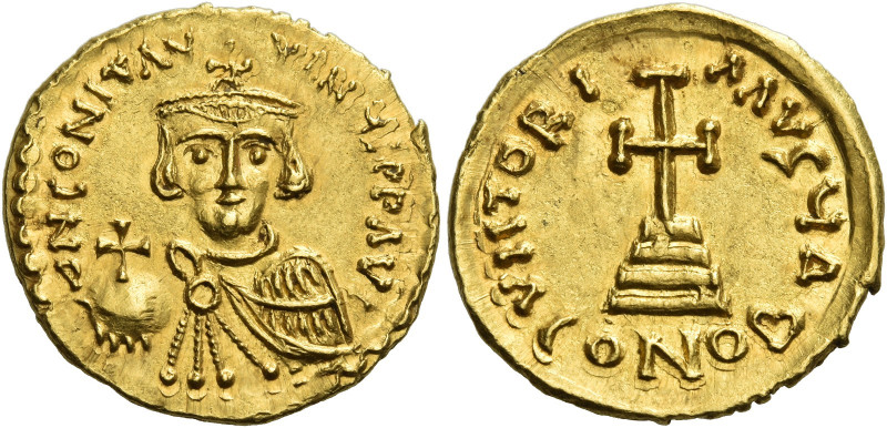 Constans II, 641 – 668 and associate rulers from 654 
Solidus, Ravenna (?) circ...