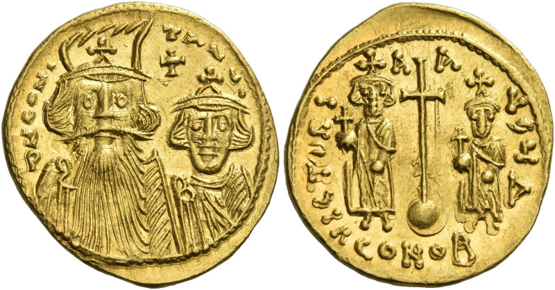 Constans II, 641 – 668 and associate rulers from 654 
Solidus circa 661–663, AV...