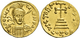 Constantine IV, Pogonatus 13 April 654 – 10 July 685 
Solidus 681–685, AV 4.44 g. P O CNS – tAN – ЧS P P A Bust, facing three-quarters r., wearing he...
