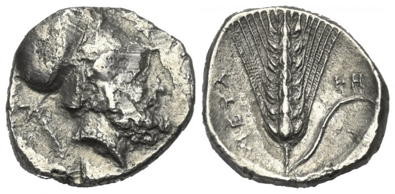 Lukanien. Metapont.

 Stater (Silber). Ca. 340 - 330 v. Chr.
Vs: Kopf des Leu...
