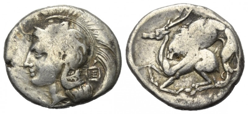 Lukanien. Velia.

 Stater oder Didrachme (Silber). Um 280 v. Chr.
Vs: Kopf de...