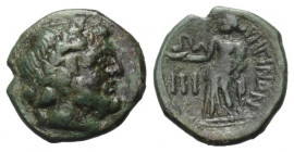 Bruttium. Rhegion.

 Bronze (Trichalkoi). Ca. 211 - 200 v. Chr.
Vs: Kopf des Asklepios mit Lorbeerkranz rechts.
Rs: Hygieia mit Schlange und Phial...