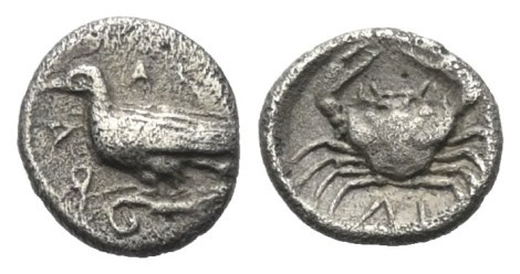 Sizilien. Akragas.

 Litra (Silber). Ca. 450 - 439 v. Chr.
Vs: Adler mit ange...