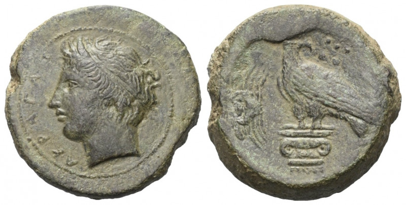 Sizilien. Akragas.

 Bronze (Hemilitron). Ca. 400 - 380 v. Chr.
Vs: Kopf des ...