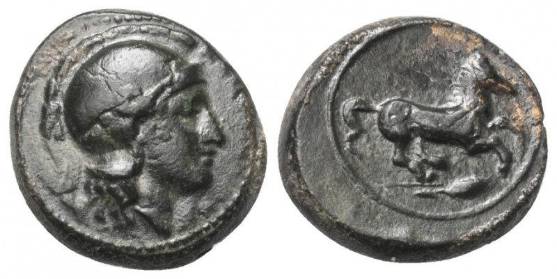 Sizilien. Kamarina.

 Bronze. Ca. 339 - 300 v. Chr.
Vs: Kopf der Athena mit a...