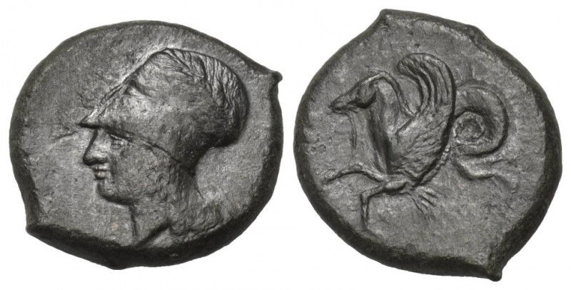 Sizilien. Syrakus.

 Bronze. Ca. 375 - 344 v. Chr.
Vs: Kopf der Athena mit ko...