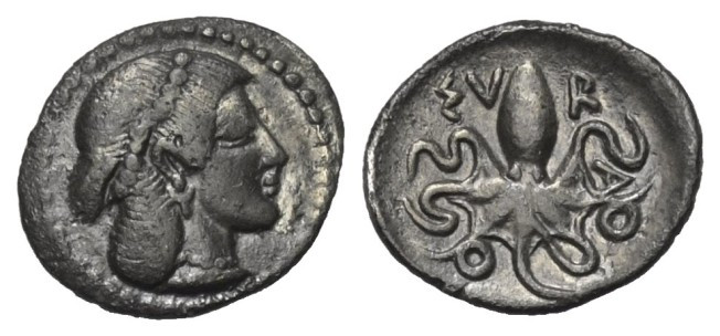 Sizilien. Syrakus. 2. Demokratie (466 - 405 v. Chr.).

 Litra (Silber). Ca. 46...