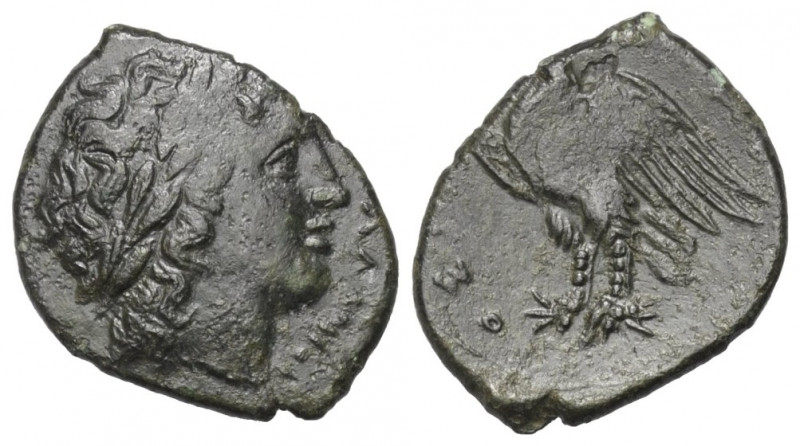 Sizilien. Syrakus. Hiketas (287 - 278 v. Chr.).

 Bronze.
Vs: Kopf des bartlo...