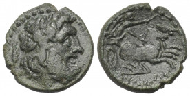 Sizilien. Syrakus. Unter römischer Herrschaft.

 Bronze. Nach 212 v. Chr.
Vs: Kopf des Zeus mit Lorbeerkranz rechts.
Rs: Biga nach rechts galoppie...