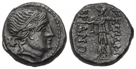 Thrakien. Mesembria.

 Bronze. 3. Jhdt. v. Chr.
Vs: Kopf des Apollon mit Diadem rechts.
Rs: Athena Promachos mit Schild und Lanze nach links schre...