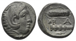 Königreich Makedonien. Alexander III. der Große (336 - 323 v. Chr.).

 Bronze. Ca. 325 - 310 v. Chr. Ungesicherte makedonische Münzstätte.
Vs: Kopf...