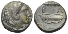 Königreich Makedonien. Alexander III. der Große (336 - 323 v. Chr.).

 Bronze. Ca. 325 - 310 v. Chr. Ungesicherte makedonische Münzstätte.
Vs: Kopf...