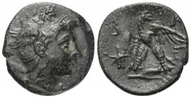 Königreich Makedonien. Perseus (179 - 168 v. Chr.).

 Bronze. Ca. 179 - 168 v. Chr. Pella oder Amphipolis.
Vs: Kopf des Perseus mit phrygischem Hel...