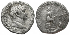 Seleukis und Pierien. Antiochia am Orontes. Traianus (98 - 117 n. Chr.).

 Tetradrachme (Silber). 103 - 111 n. Chr.
Vs: Kopf mit Lorbeerkranz recht...