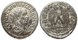 Seleukis und Pierien. Antiochia am Orontes. Philippus I. Arabs (244 - 249 n. Chr.).

 Tetradrachme (Billon). 244 n. Chr.
Vs: Büste in Rückansicht m...