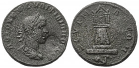 Kommagene. Zeugma. Philippus II. (247 - 249 n. Chr.).

 Bronze.
Vs: Büste mit Lorbeerkranz, Paludament und Panzer rechts; runder Gegenstempel.
Rs:...