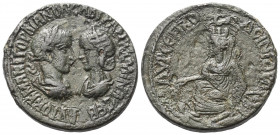 Mesopotamien. Singara. Gordianus III. (238 - 244 n. Chr.) und Tranquillina.

 Bronze. 238 - 244 n. Chr.
Vs: Drapierte Büsten des Gordianus mit Lorb...