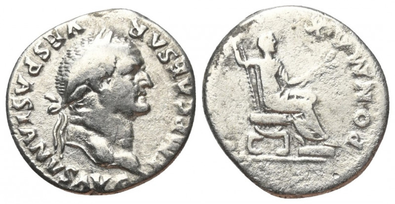 Vespasianus (69 - 79 n. Chr.).

 Denar (Silber). 74 n. Chr. Rom.
Vs: IMP CAES...