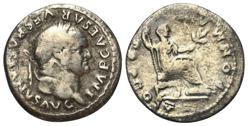 Vespasianus (69 - 79 n. Chr.).

 Denar (Silber). 74 n. Chr. Rom.
Vs: IMP CAES...