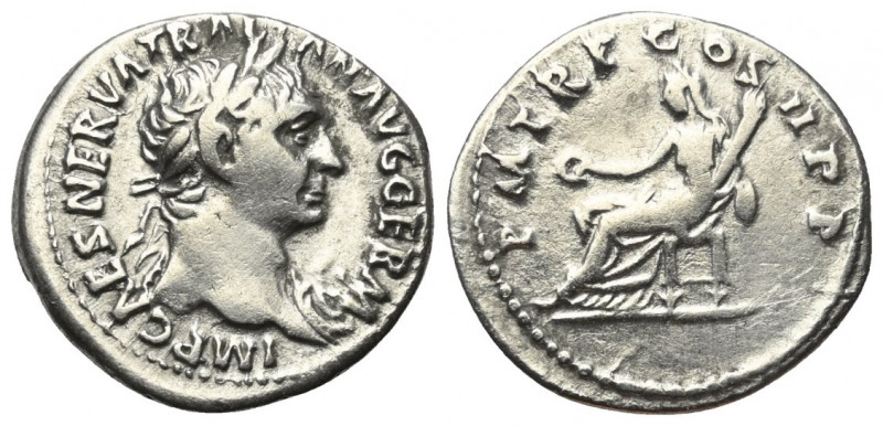 Traianus (98 - 117 n. Chr.).

 Denar (Silber). 98 - 99 n. Chr. Rom.
Vs: IMP C...