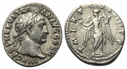 Traianus (98 - 117 n. Chr.).

 Denar (Silber). 102 n. Chr. Rom.
Vs: IMP CAES NERVA TRAIAN AVG GERM. Büste mit Lorbeerkranz und Drapierung rechts.
...
