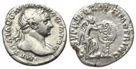 Traianus (98 - 117 n. Chr.).

 Denar (Silber). 103 - 111 n. Chr. Rom.
Vs: IMP TRAIANO AVG GER DAC P M TR P. Kopf mit Lorbeerkranz rechts.
Rs: COS ...