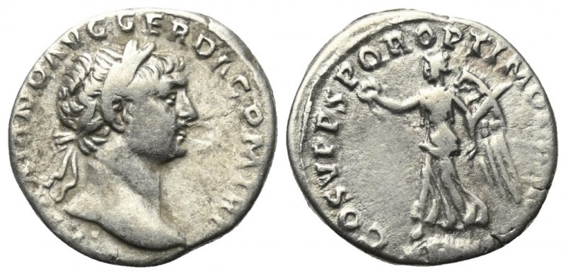 Traianus (98 - 117 n. Chr.).

 Denar (Silber). 107 - 108 n. Chr. Rom.
Vs: IMP...
