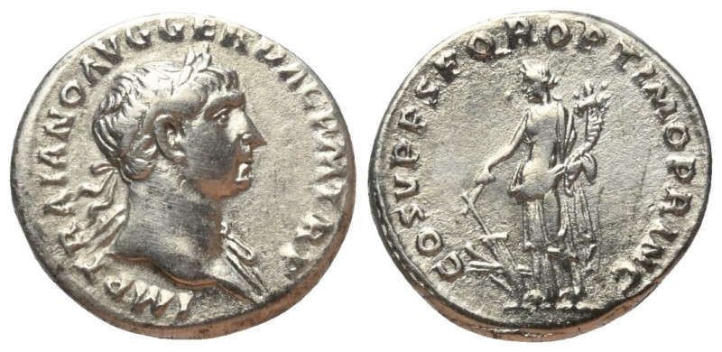 Traianus (98 - 117 n. Chr.).

 Denar (Silber). 107 - 108 n. Chr. Rom.
Vs: IMP...