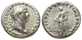 Traianus (98 - 117 n. Chr.).

 Denar (Silber). 107 - 108 n. Chr. Rom.
Vs: IMP TRAIANO AVG GER DAC P M TR P. Büste mit Lorbeerkranz und Drapierung r...