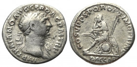 Traianus (98 - 117 n. Chr.).

 Denar (Silber). 108 - 109 n. Chr. Rom.
Vs: IMP TRAIANO AVG GER DAC P M TR P. Büste mit Lorbeerkranz und Drapierung r...