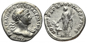 Traianus (98 - 117 n. Chr.).

 Denar (Silber). 112 - 113 n. Chr. Rom.
Vs: IMP TRAIANO AVG GER DAC P M TR P. Büste mit Lorbeerkranz und Drapierung r...