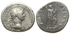 Traianus (98 - 117 n. Chr.).

 Denar (Silber). 114 - 116 n. Chr. Rom.
Vs: IMP CAES NER TRAIANO OPTIMO AVG GER DAC. Büste mit Lorbeerkranz und Palud...