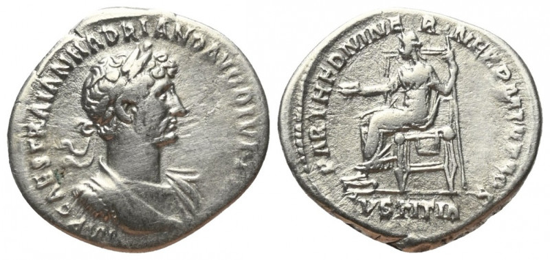 Hadrianus (117 - 138 n. Chr.).

 Denar (Silber). 117 n. Chr. Rom.
Vs: IMP CAE...