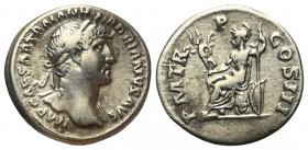 Hadrianus (117 - 138 n. Chr.).

 Denar (Silber). 119 - 122 n. Chr. Rom.
Vs: IMP CAESAR TRAIAN HADRIANVS AVG. Büste mit Lorbeerkranz und Drapierung ...