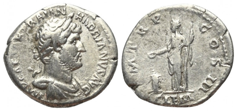 Hadrianus (117 - 138 n. Chr.).

 Denar (Silber). 124 n. Chr. Rom.
Vs: IMP CAE...